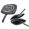 Tigaie Dublă Gourmet Evolution, Grill și Clasică, Antiaderentă, 36 cm, cu Mâner cu Magnet