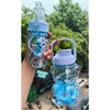 Sticlă cu Pai Design Ursuleț Kawaii, Mare, Transparentă, cu Curea Ajustabilă și Cataramă