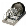 Suport Extensibil pentru Capace de Oale și Organizator de Ustensile din Inox, cu Scurgere pentru Apă