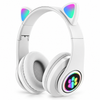 Căști Wireless Pliabile cu Urechi de Pisică Iluminate LED, Bluetooth 5.0, Bass Stereo