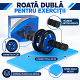 Rolă Dublă pentru Exerciții cu Mâner Antiderapant și Covoraș Moale, 14 cm