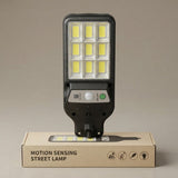 Lampă Solară de Exterior JY-150, cu 150 LED COB, Senzor de Mișcare, 3 Setări, IP64