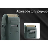 Aparat de Ras Electric pentru Bărbați cu 2 Capete de Lamă, Indicator LED și Încărcare USB