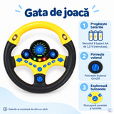Volan Interactiv de Jucărie cu Rotire 360°, cu Lumini și Sunete, 25 cm, Galben sau Albastru