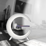 Lampă RGB G63 cu Ceas cu Alarmă, Boxă Bluetooth și Încărcător Wireless Rapid 15W