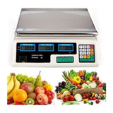 Cântar Electronic cu Platformă 40 kg, cu Dublu Afișaj, Calcul Automat al Prețului și Acumulator