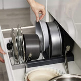 Suport Extensibil pentru Capace de Oale și Organizator de Ustensile din Inox, cu Scurgere pentru Apă