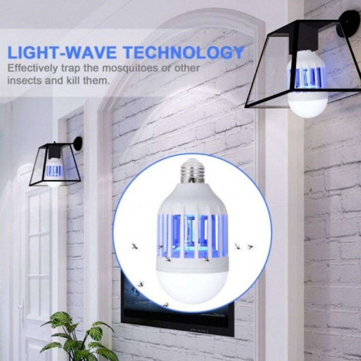 Bec LED Anti-Insecte cu Lampă UV Anti-Țânțari, 600 lm, Soclu E27, pentru Interio