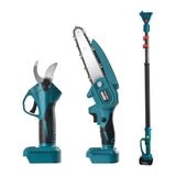 Set Foarfecă Electrică și Mini Drujbă 6 Inch, 48V, 2 Acumulatori, Braț Telescopic