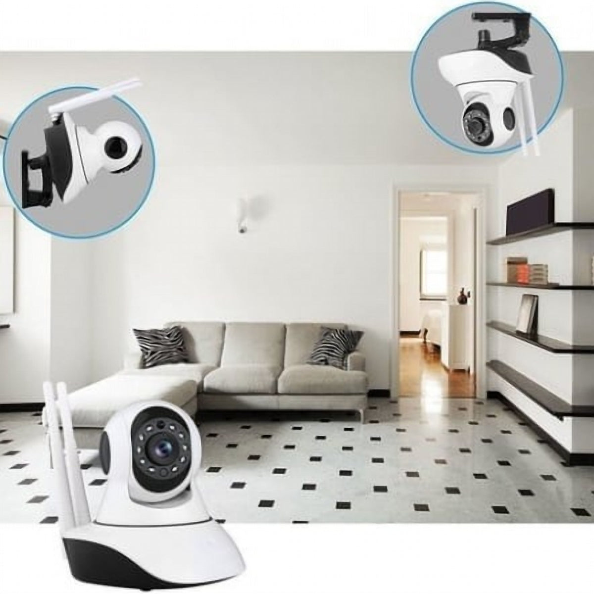 Cameră de Supraveghere Wi-Fi cu 5 Antene, Rotativă 355°, pentru Interior