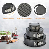Set 3 Tăvi Rotunde pentru Copt, Antiaderente, cu Perete Detașabil