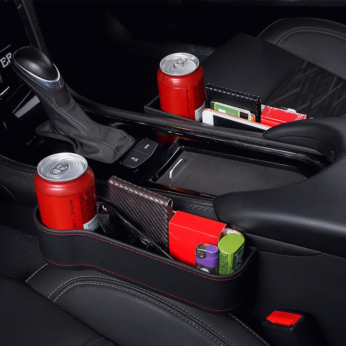 Organizator pentru Spațiul dintre Scaunele Auto, Piele Ecologică, Set 2 Bucăți, 