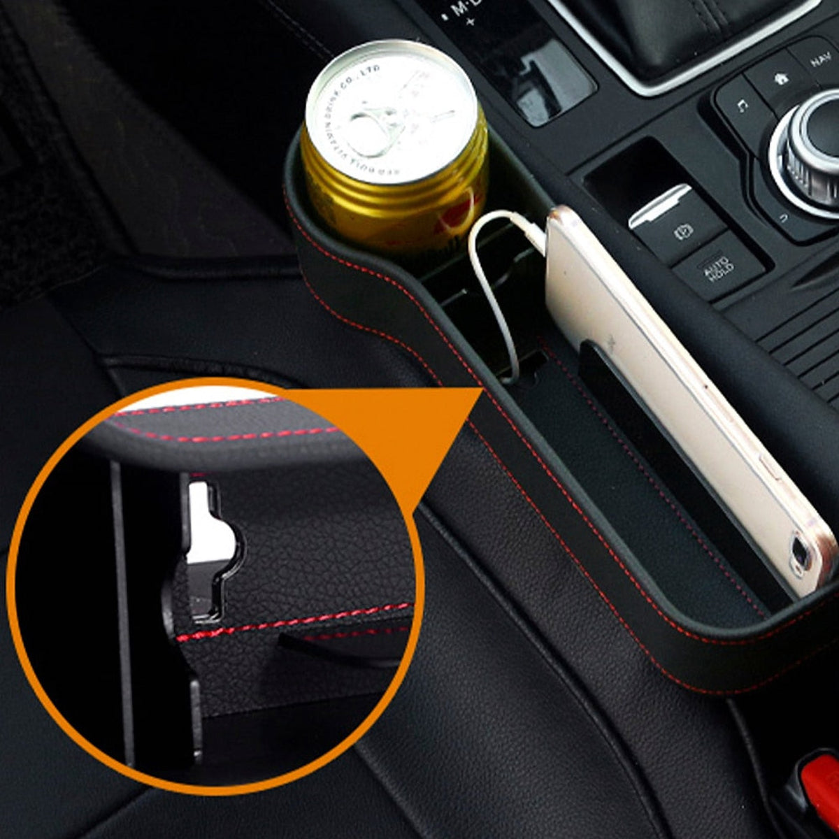 Organizator pentru Spațiul dintre Scaunele Auto, Piele Ecologică, Set 2 Bucăți, 