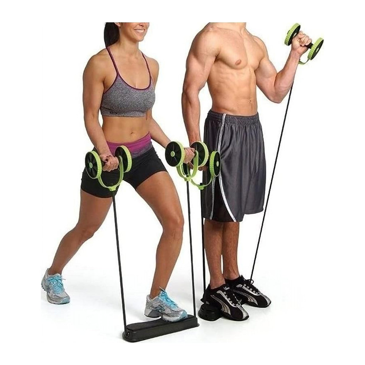 Aparat de Fitness cu Corzi Elastice pentru Abdomen, Fese, Picioare și Brațe