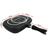 Tigaie Dublă Gourmet Evolution, Grill și Clasică, Antiaderentă, 36 cm, cu Mâner cu Magnet