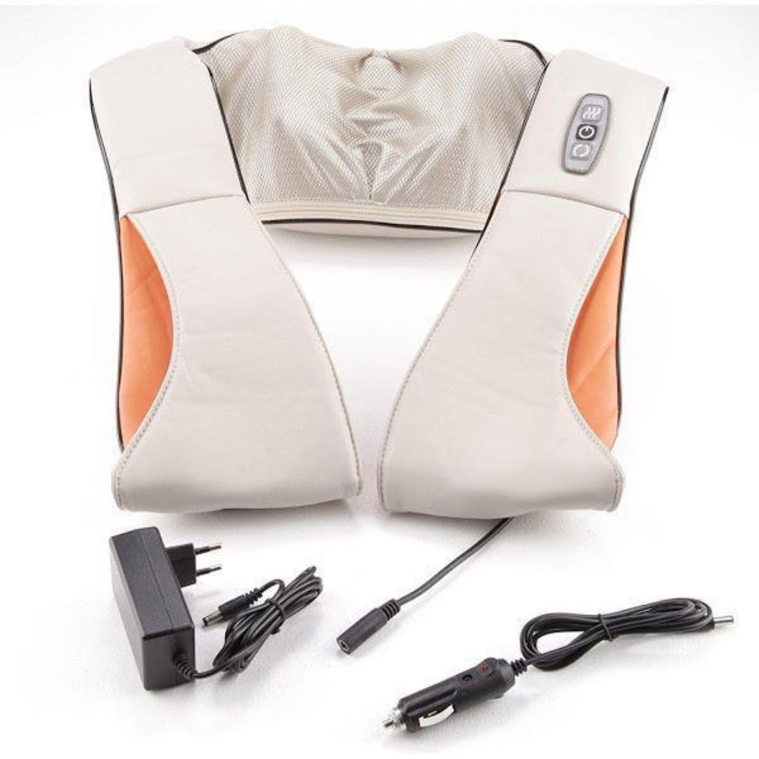 Aparat de Masaj Cervical cu Infraroșu și Lovituri Pneumatice, 24W, Negru, cu Telecomandă