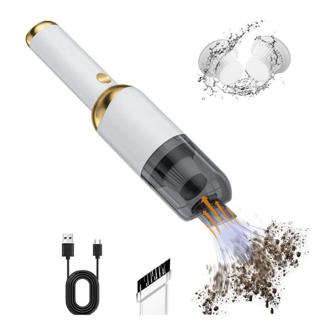 Aspirator Auto Portabil JB-105, Reîncărcabil prin USB, cu Filtru Lavabil