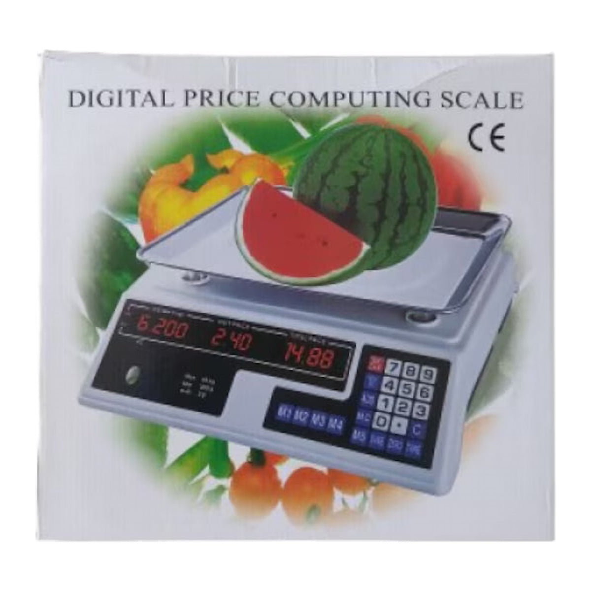 Cântar Electronic cu Platformă 40 kg, cu Dublu Afișaj, Calcul Automat al Prețului și Acumulator
