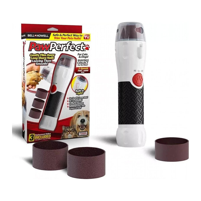 Pilă Electrică pentru Unghiile și Ghearele Animalelor Mici Bell+Howell PAWPERFECT, Reîncărcabilă USB