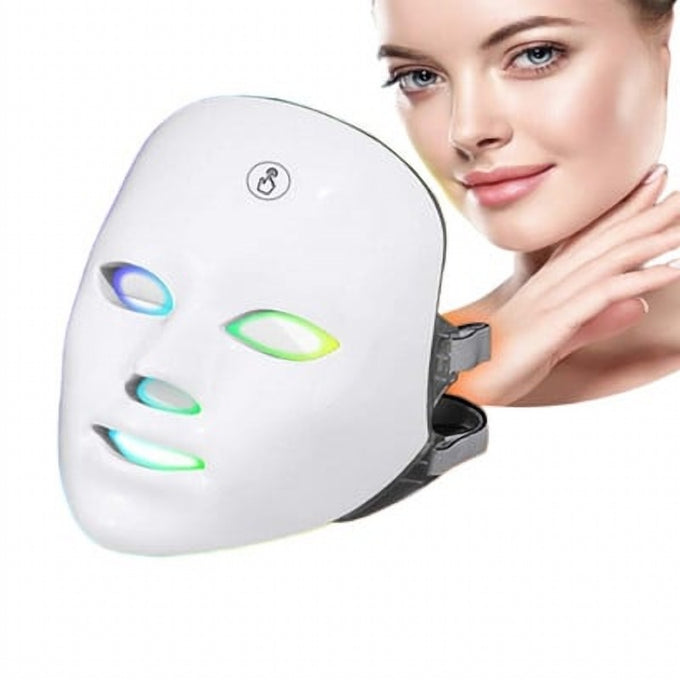 Mască Facială LED cu Mai Multe Culori de Lumină, Alimentare USB