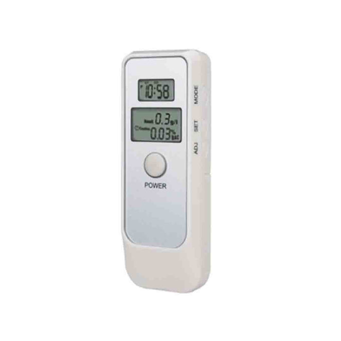 Etilotest Digital cu Display LCD, cu Ceas, Alarmă și Termometru, pentru Verificarea Alcoolemiei