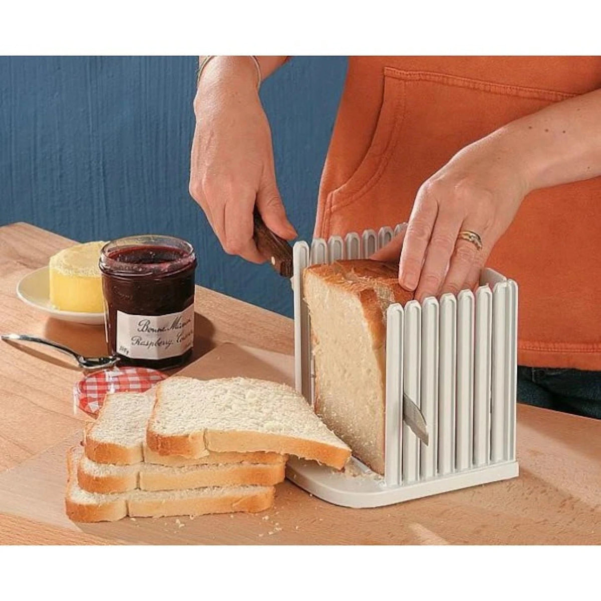 Feliator Manual de Pâine Bread Slicer din Plastic Dur, pentru Felii Uniforme