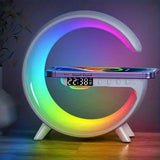 Lampă RGB G63 cu Ceas cu Alarmă, Boxă Bluetooth și Încărcător Wireless Rapid 15W