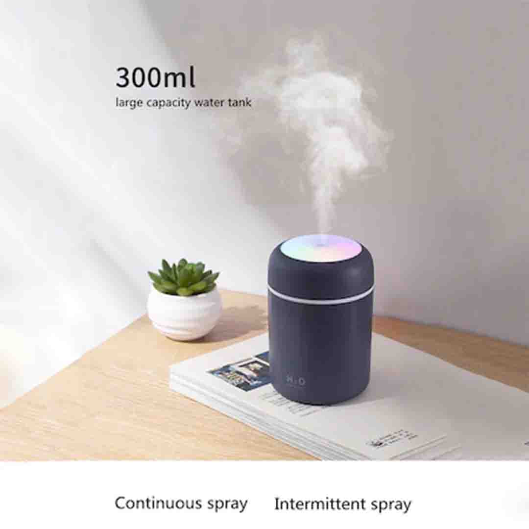 Umidificator și Difuzor cu LED pentru Casă, Birou sau Mașină, 300 ml, cu USB