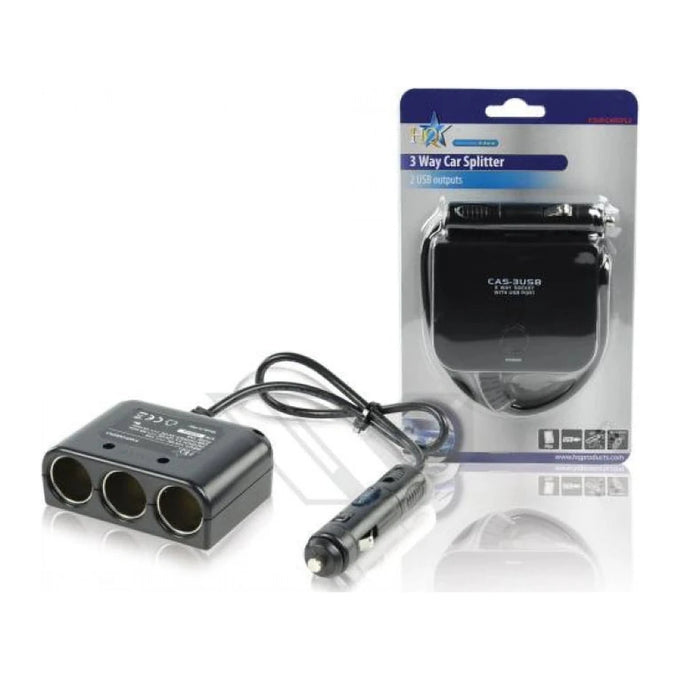 Multiplicator pentru Brichetă Auto, cu 3 Ieșiri și Port USB, 12V