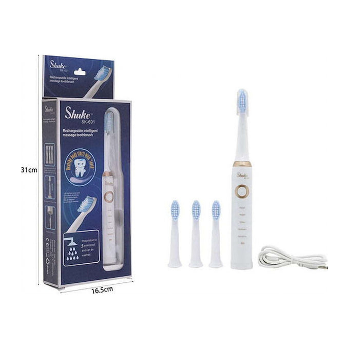 Periuță de Dinți Electrică Shuke SK-601, Reîncărcabilă, cu 4 Capete, Albă