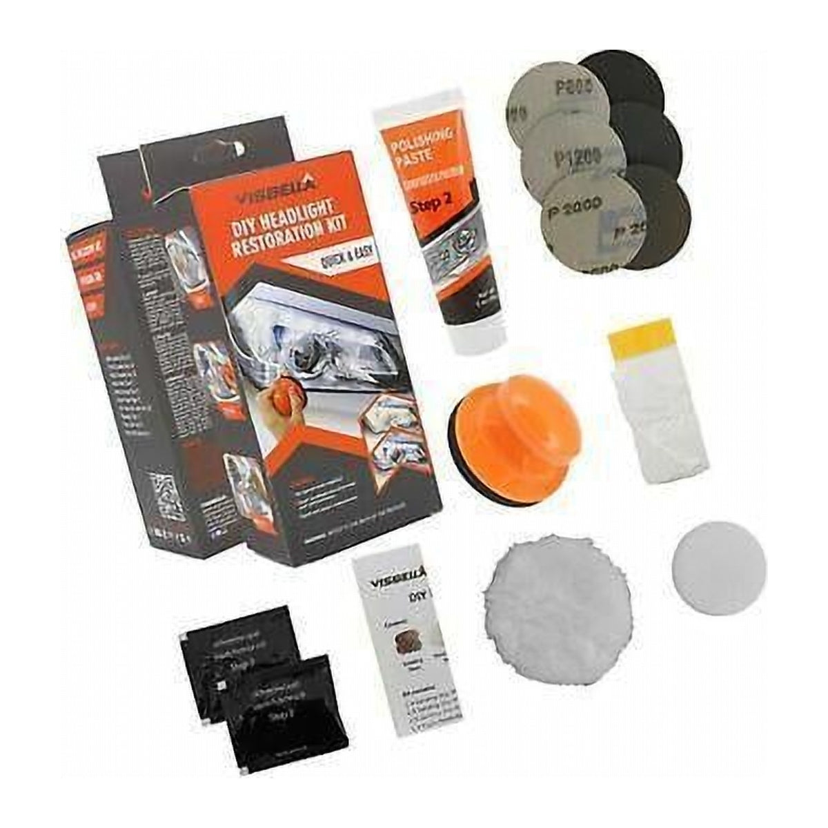 Kit Restaurare Faruri Polish Headlight, cu Accesorii pentru 2 Faruri