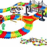 Mașinuță cu LED și Pistă Flexibilă din 165 de Piese