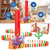 Tren Interactiv Electric cu Piese Domino, 60 de Piese, cu Lumini și Sunete