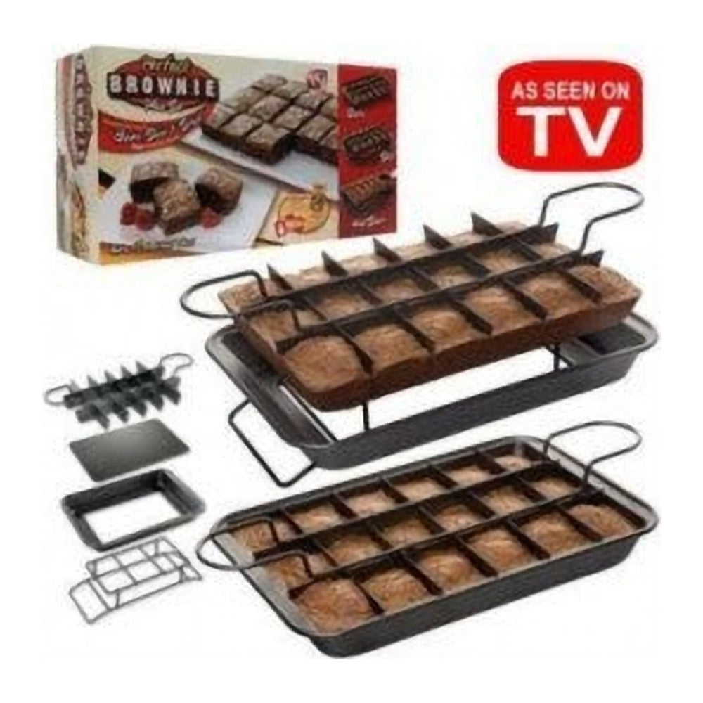 Tavă Perfect Brownie cu Separator pentru Prăjituri, 18 Bucăți Dreptunghiulare, Antiaderentă