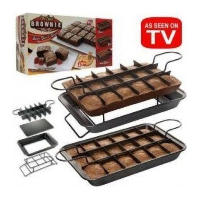 Tavă Perfect Brownie cu Separator pentru Prăjituri, 18 Bucăți Dreptunghiulare, Antiaderentă