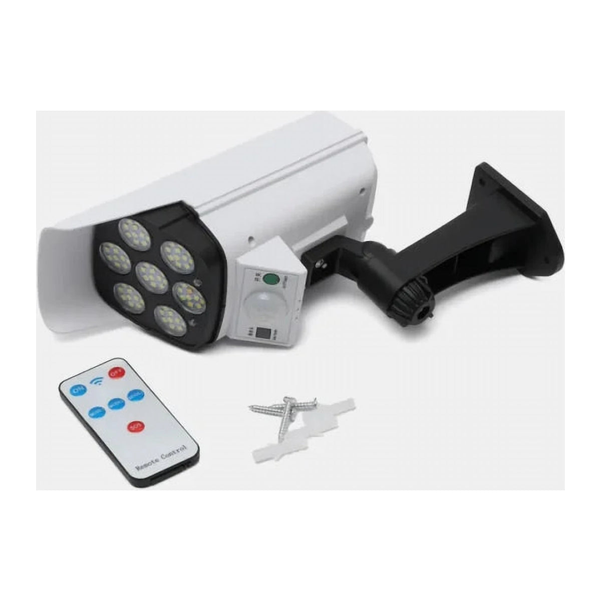Lampă Solară cu Aspect de Cameră de Supraveghere, cu Senzor de Mișcare, 77 LED-uri, Rotire 360°