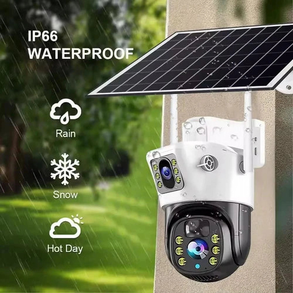 Cameră de Supraveghere 4G cu Panou Solar, Lentile Duble, 4K 8MP, cu Senzor de Mișcare