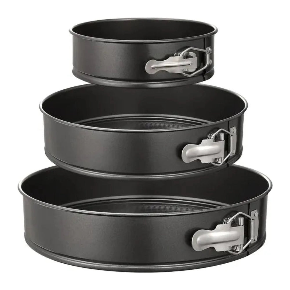Set 3 Tăvi Rotunde pentru Copt, Antiaderente, cu Perete Detașabil