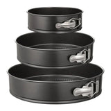 Set 3 Tăvi Rotunde pentru Copt, Antiaderente, cu Perete Detașabil