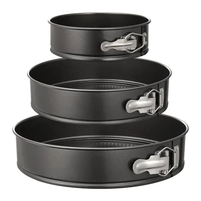 Set 3 Tăvi Rotunde pentru Copt, Antiaderente, cu Perete Detașabil