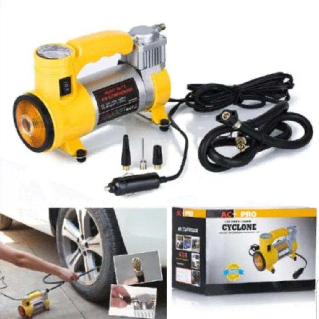 Compresor Auto Profesional Cyclone 12V, 35 l/min, cu Manometru și Lanternă