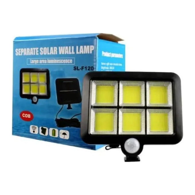Lampă cu Panou Solar LED, cu Senzor de Mișcare PIR și Telecomandă, IP65, 260 lm