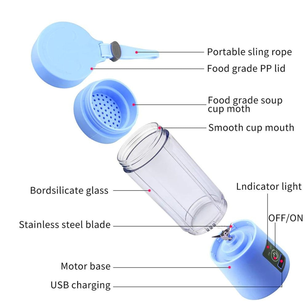 Mini Blender Portabil Smoothie Maker cu Încărcare USB, 380 ml