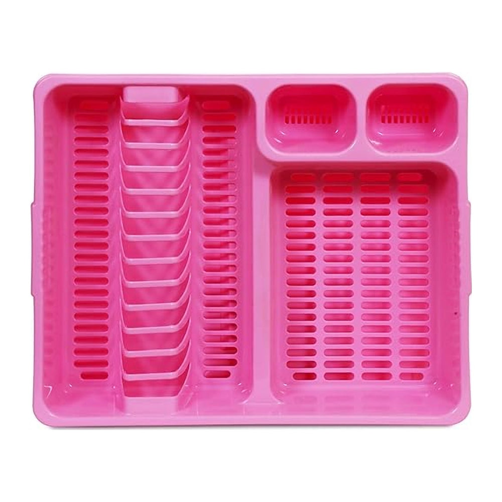 Suport de Vase din Plastic cu Tavă de Scurgere, fără BPA, 46 x 38 x 8,7 cm