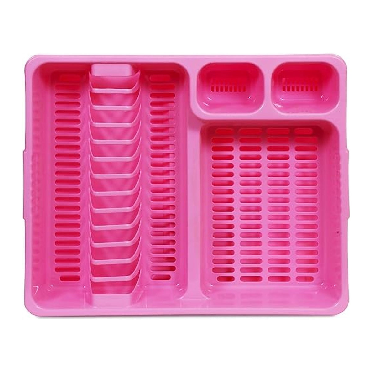Suport de Vase din Plastic cu Tavă de Scurgere, fără BPA, 46 x 38 x 8,7 cm