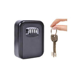 Seif pentru Chei cu Cifru din 4 Cifre, din Metal, Negru sau Gri, 12 x 9 x 4 cm