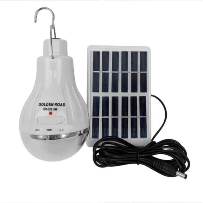 Bec cu LED-uri Portabil cu Mini Panou Solar, Baterie Reîncărcabilă, 5W