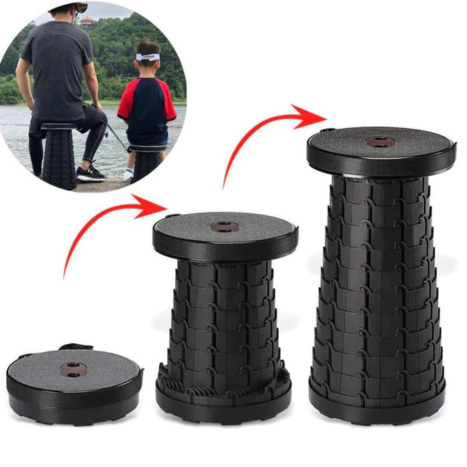 Scaun Rotund Portabil Telescopic, până la 100 kg – Camping, Pescuit, Grătar, Oriunde Te Duci
