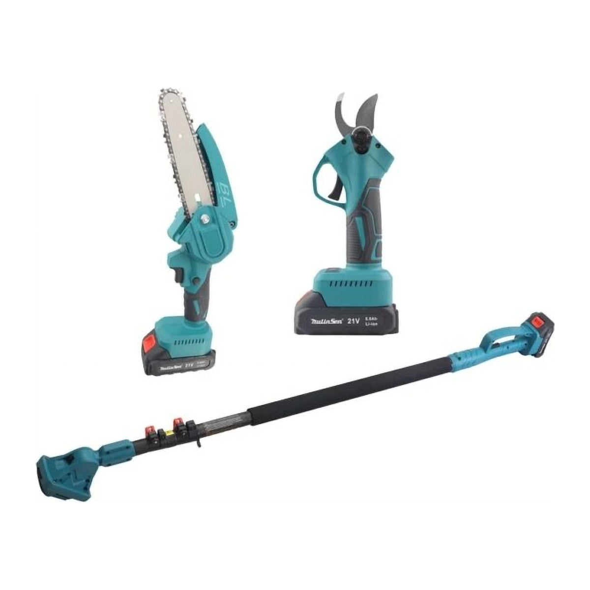 Set Foarfecă Electrică și Mini Drujbă 6 Inch, 48V, 2 Acumulatori, Braț Telescopic