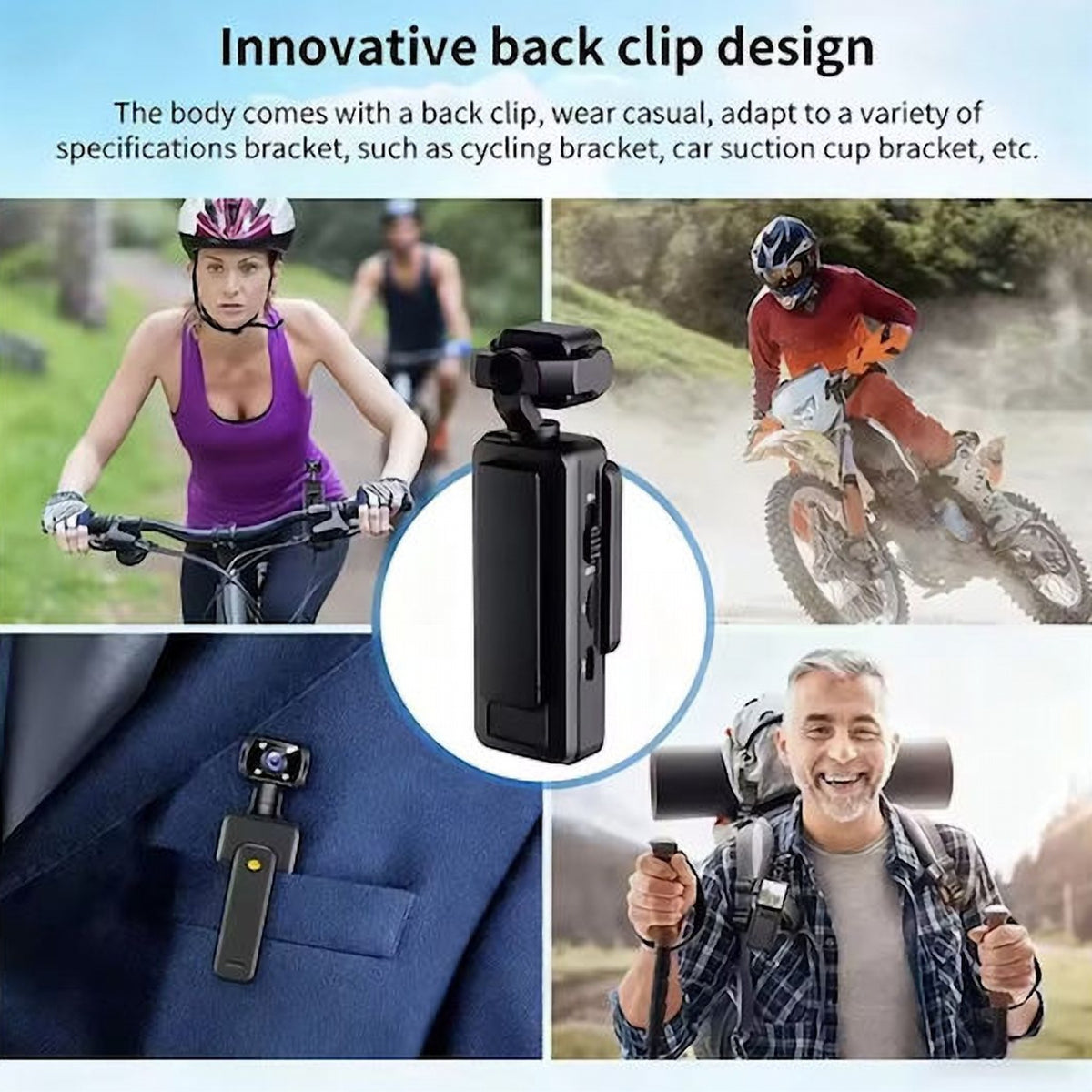 Cameră de Acțiune Full HD 1080p cu Câmp Vizual de 360°, Ecran de 1,31 Inch și Wi-Fi